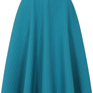 Banned Annie Marine Stripe 40's Swing Skirt Teal