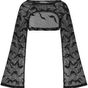 Banned Alternative Selena Bat Mesh Top Black