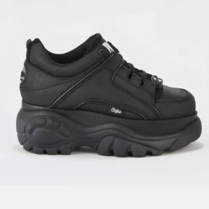 Buffalo London Classic Low Leather Platform Sneakers Black