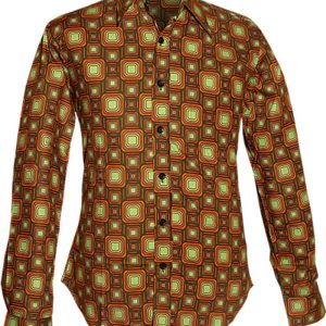 Chenaski Tube 70's Shirt Green Orange Brown