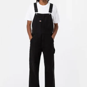 Dickies Men's Canvas Bib Dungarees Black