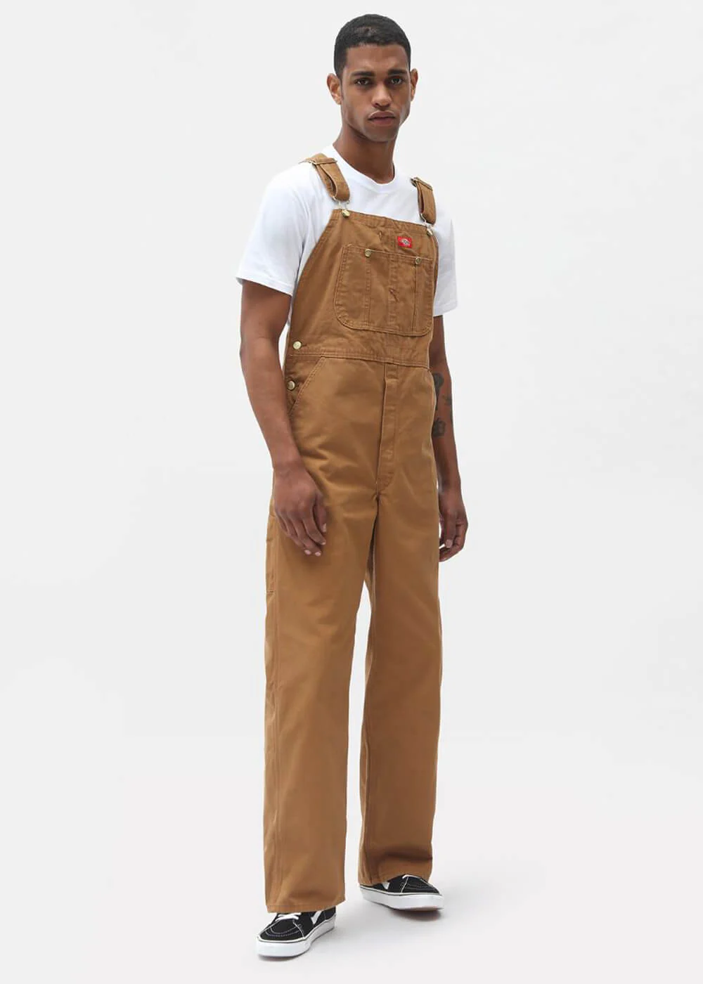 Dickies Men Canvas Bib Dungarees Brown