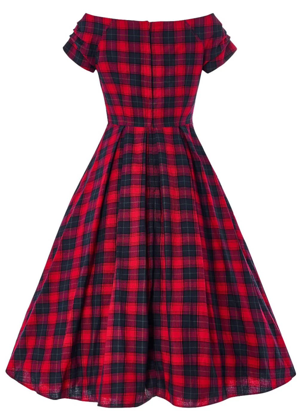 Dolly & Dotty Lily Tartan 50's Swing Dress Red – Image 4