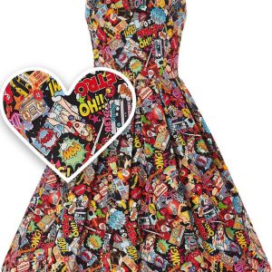 Dolly & Dotty Amanda Pop Art 50's Swing Dress Multi