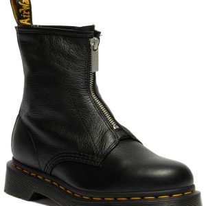 Dr. Martens 1460 Front Zip Up Leather Boots Black