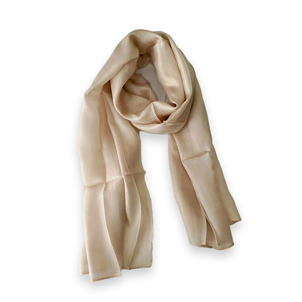 Foulard en soie beige Namur – Image 2