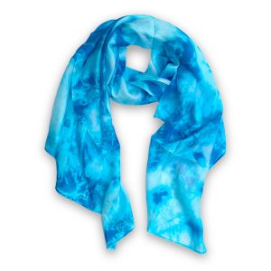 Étole en soie bleu Biarritz