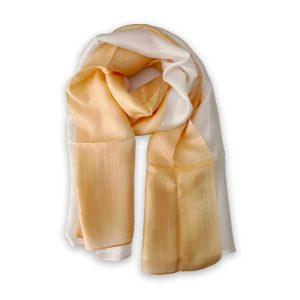 Pañuelo de seda blanco y amarillo Mui Ne