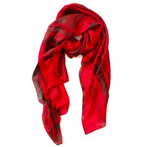 Foulard en Soie rouge et noir Braga