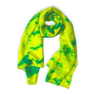 Foulard en soie jaune et vert Irapuato