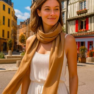Foulard en soie marron Agadir