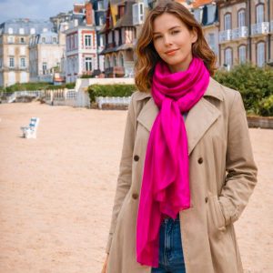 Pañuelo de seda frambuesa (rosa/rojo) Alquezar