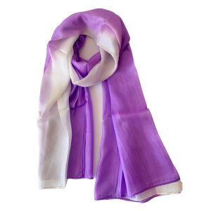 Foulard en soie violet et blanc Durango