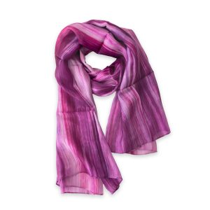 Foulard en soie gris et violet Diane