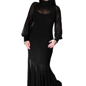 Foxblood Mary Mesh Dress Black