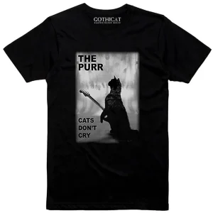Gothicat The Purr Cats Don't Cry Girly T-Shirt Black