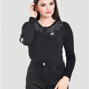 Hell Bunny Spider 50's Cardigan Black
