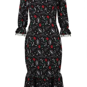 Hell Bunny Lilith Vampire Maxi Dress Black