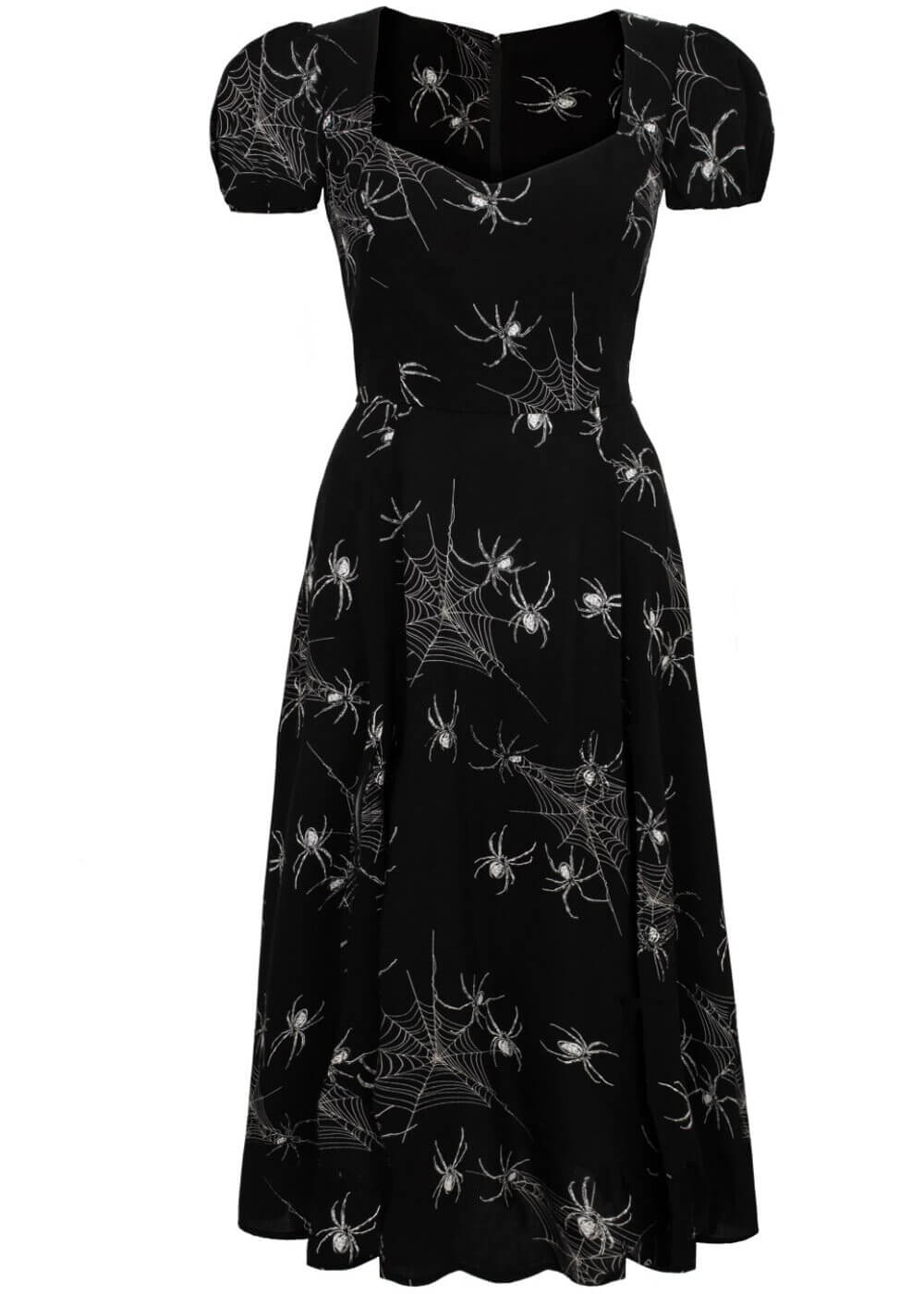 Hell Bunny Grungy Spider 50's Midi Dress Black – Image 5