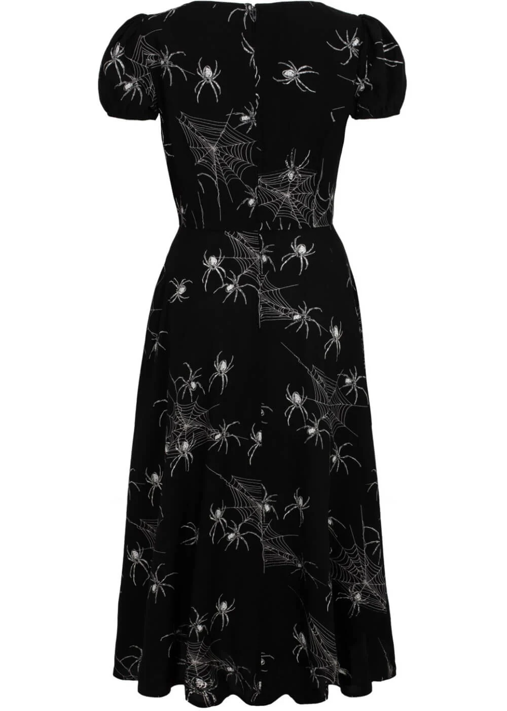 Hell Bunny Grungy Spider 50's Midi Dress Black – Image 8