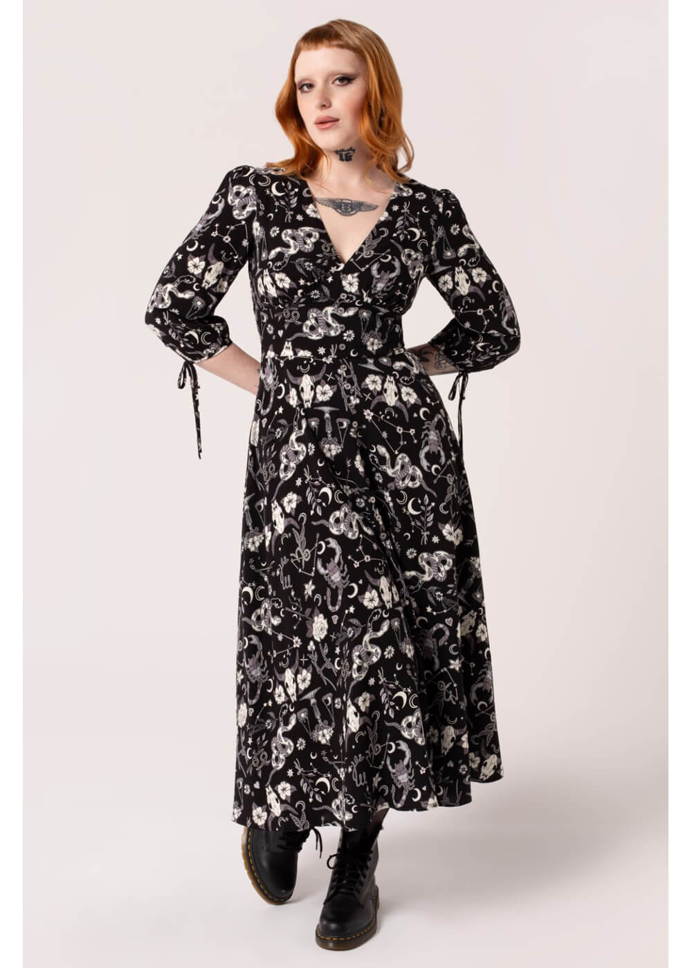 Hell Bunny Star Sign 70's Midi Dress Black – Image 4