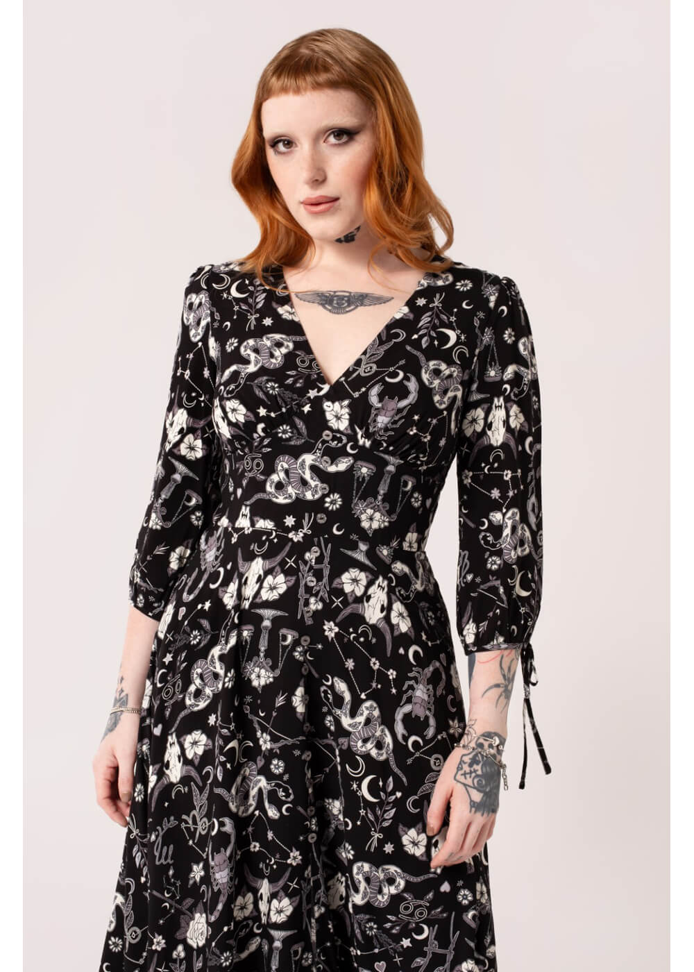 Hell Bunny Star Sign 70's Midi Dress Black – Image 5
