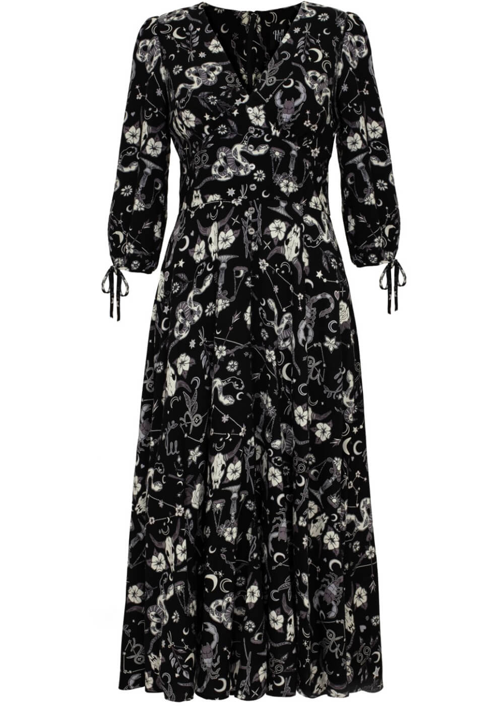 Hell Bunny Star Sign 70's Midi Dress Black – Image 2