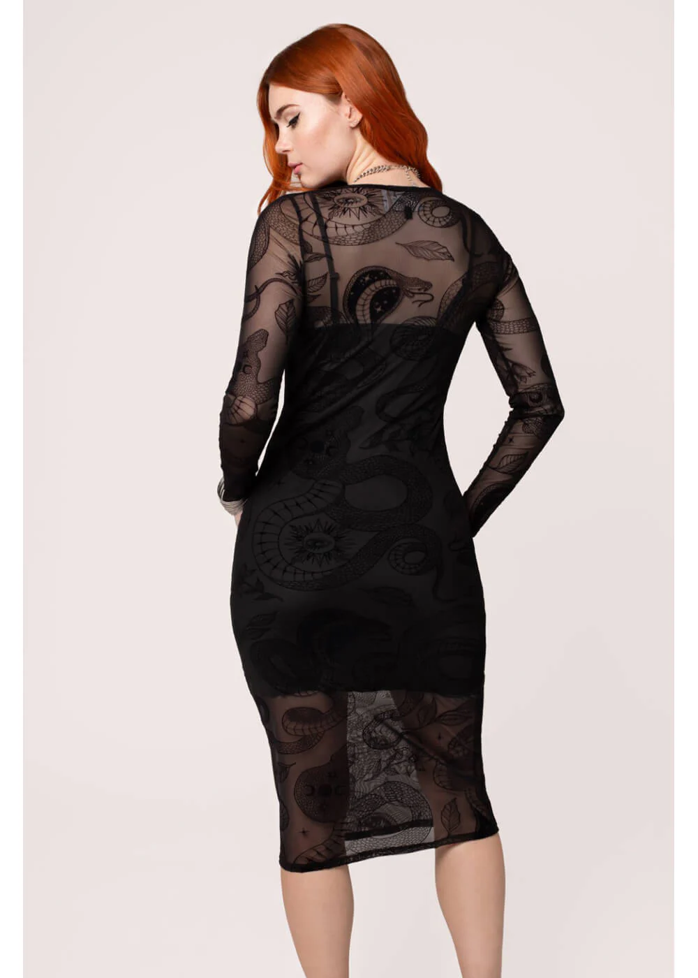 Hell Bunny Snake Charmer Midi Dress Black – Image 4