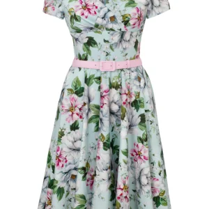 Hell Bunny Rina Floral 50's Swing Dress Blue