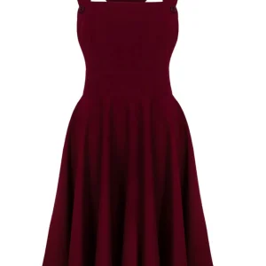 Hell Bunny Patti 40's Pinafore Swing Dress Burgundy