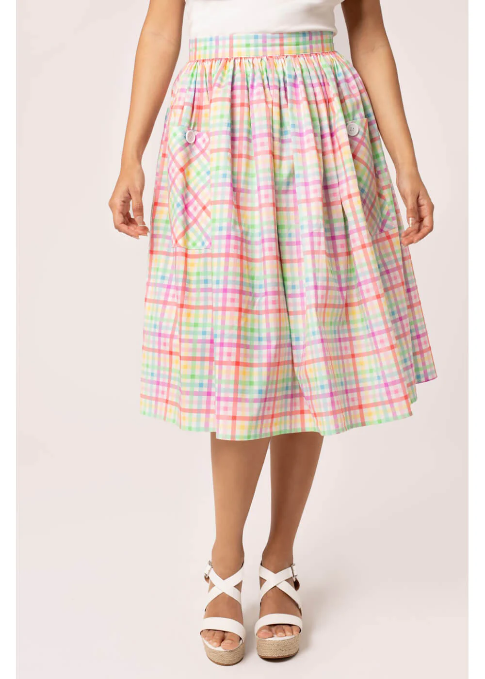 Hell Bunny Suzon Stripe 50's Swing Skirt Multi – Image 3