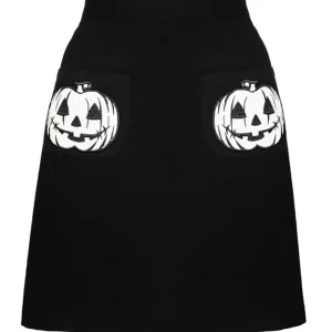 Hell Bunny Skelli Skulls Short Skirt Black