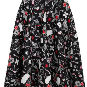 Hell Bunny Charlie 50's Swing Skirt Black