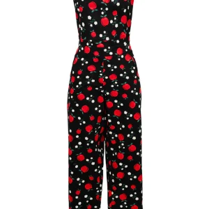 Hell Bunny Apple Pie Dungarees Black