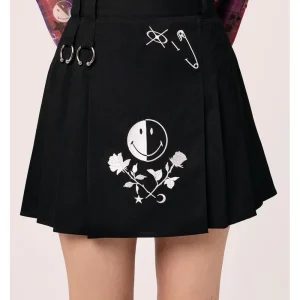 Hell Bunny x Smiley Jayden Mini Skirt Black White