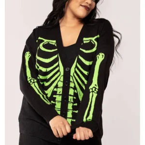 Hell Bunny Skeleton Cardigan Black Green