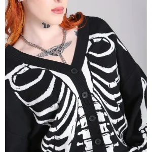 Hell Bunny Skeleton Cardigan Black White