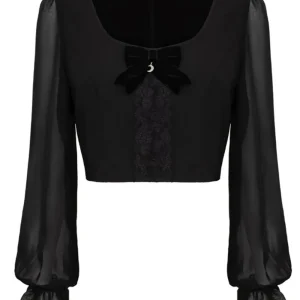 Hell Bunny Nocturnal Lace Top Black