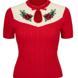 Hell Bunny Poinsettia Top Red
