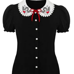 Hell Bunny Cupid Blouse Black