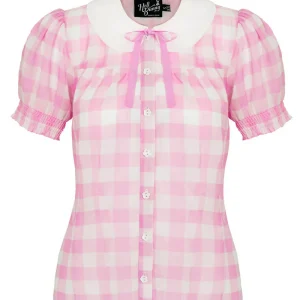 Hell Bunny Cindy Blouse Pink
