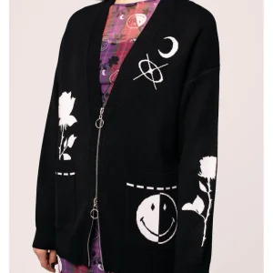 Hell Bunny x Smiley Jayden Cardigan Black White