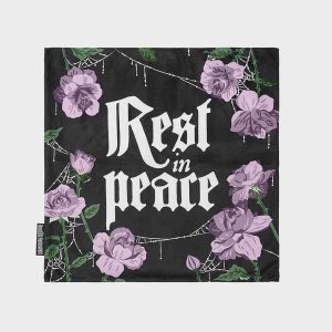 Killstar Haunted Homeware Grave Bloom Cushion Case Black