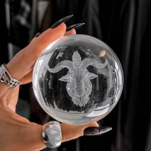 Killstar Haunted Homeware Baphomet Crystal Ball Clear