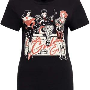 Queen Kerosin Girls Girls Girls Girly T-Shirt Black