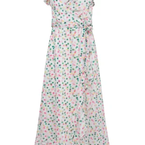 Smashed Lemon Confetti Party 70's Maxi Dress White