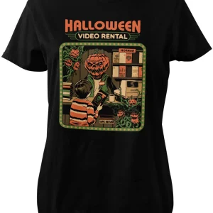 Steven Rhodes Halloween Video Rental Girly T-Shirt Black