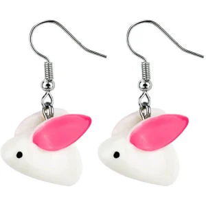 Succubus Bunny Earrings White Pink