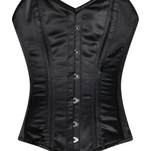 Succubus Clothing Satine Satin Fullbust Corset Black