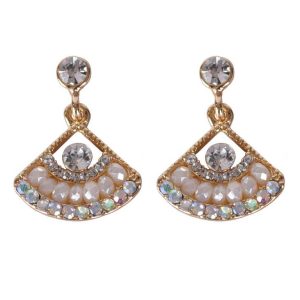 Succubus Diamond Fan 40's Earrings Gold